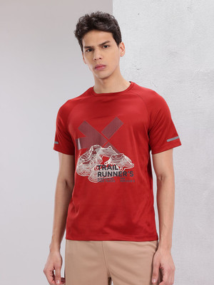 HRX by Hrithik Roshan Printed Men Round Neck Red T-Shirt