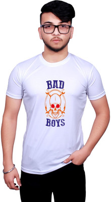 KRYONIX Printed, Typography Men Round Neck White T-Shirt