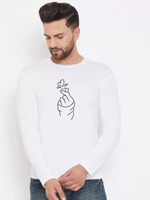 ManGOD Printed, Self Design Men Round Neck White T-Shirt