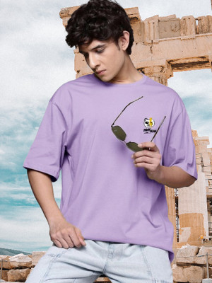 Dark Drive Printed Men Round Neck Purple T-Shirt