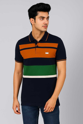 NY-9 Colorblock Men Polo Neck Multicolor T-Shirt