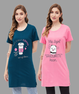 DreamBe Women Nightshirts(Multicolor)