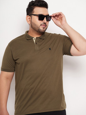 METRONAUT PLUS Solid Men Polo Neck Dark Green T-Shirt