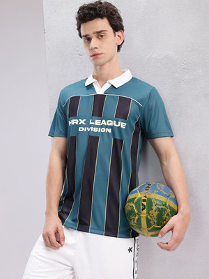 HRX by Hrithik Roshan Printed Men Polo Neck Green T-Shirt