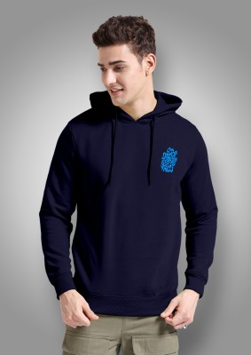 FTX Solid Men Hooded Neck Dark Blue T-Shirt