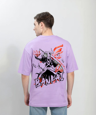 clickwell Printed, Typography Men Round Neck Purple T-Shirt