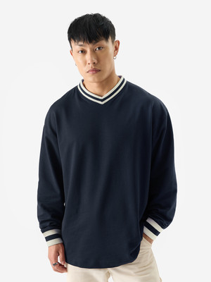 The Souled Store Solid Men Round Neck Blue T-Shirt