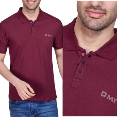 Qudio Solid Men Polo Neck Reversible Black T-Shirt