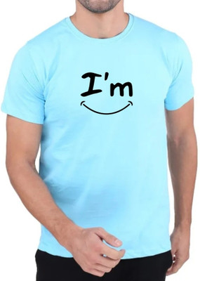 kapdamart.com Graphic Print, Typography Men Round Neck Light Blue T-Shirt