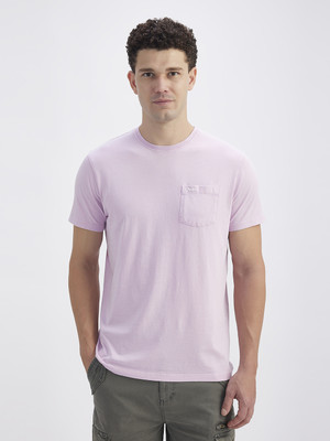 Pepe Jeans Solid Men Crew Neck Purple T-Shirt