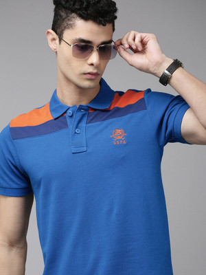 U.S. POLO ASSN. Solid Men Polo Neck Blue T-Shirt