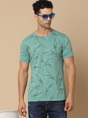 UNLIMITED Printed Men Round Neck Green T-Shirt