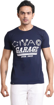 CIVAO Typography Men Round Neck Dark Green T-Shirt
