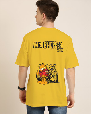 JP Creation Solid Men Round Neck Yellow T-Shirt