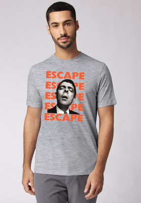 dunx Printed Men Round Neck Grey T-Shirt