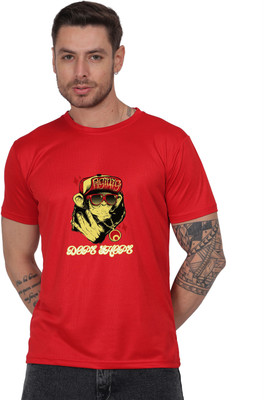 Sparrow sky Printed Men Round Neck Red T-Shirt