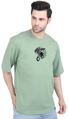CHITRAA STYLE Printed Men Round Neck Green T-Shirt