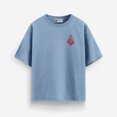 zonzimart Graphic Print, Superhero Men Round Neck Blue T-Shirt