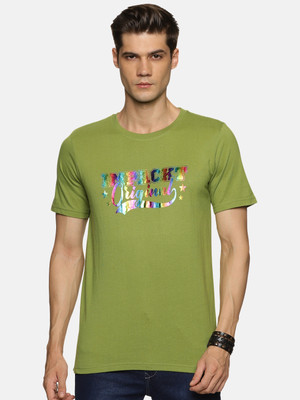 IMPACKT Solid, Typography Men Round Neck Light Green T-Shirt