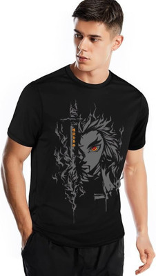 ADDYLIFESTYLE Printed Men Round Neck Black T-Shirt