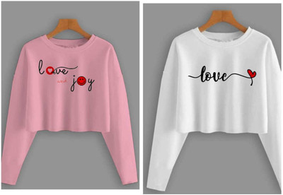 PANDA GOL COLLECTION Printed Women Round Neck White, Pink T-Shirt