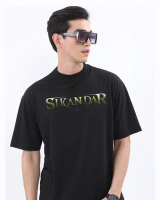 SIKANDAR X ROYAL STANCE Printed Men Round Neck Black T-Shirt