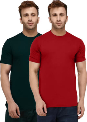 INKKR Solid Men Round Neck Multicolor T-Shirt