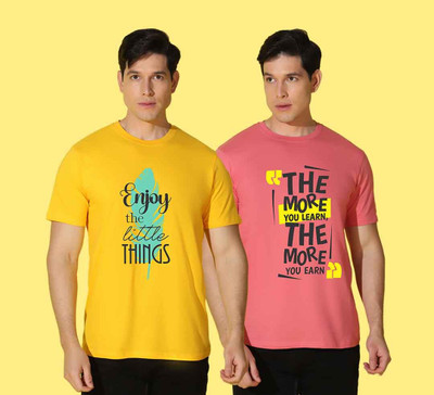 WOOSTRO Graphic Print Men Round Neck Multicolor T-Shirt