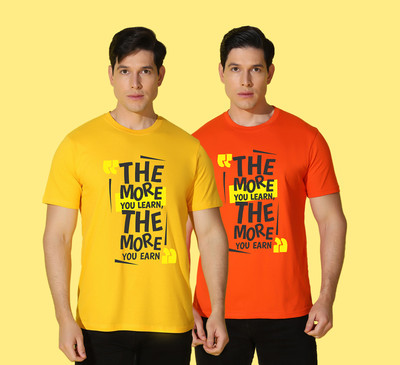 WOOSTRO Printed Men Round Neck Multicolor T-Shirt