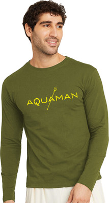 RULEDBYSUN Superhero Men Round Neck Green T-Shirt