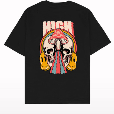 sova legacy Printed Men Round Neck Black T-Shirt