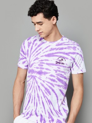 Fame Forever by Lifestyle Tie & Dye Men Round Neck Purple T-Shirt