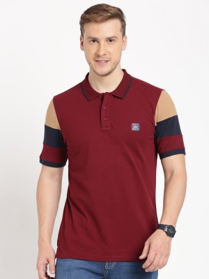 INDIAN TERRAIN Colorblock Men Polo Neck Multicolor T-Shirt