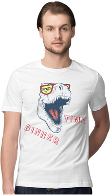 Trendy Samples Printed Men Round Neck White T-Shirt