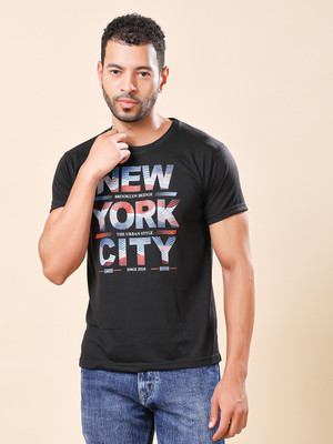 METRONAUT Graphic Print Men Round Neck Black T-Shirt