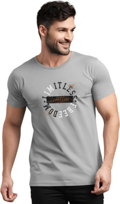 Magneto Printed Men Round Neck Grey T-Shirt