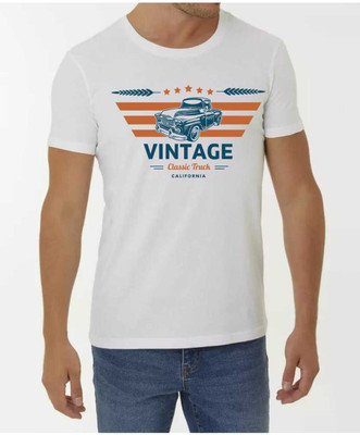 RBT Graphic Print Men Round Neck White T-Shirt