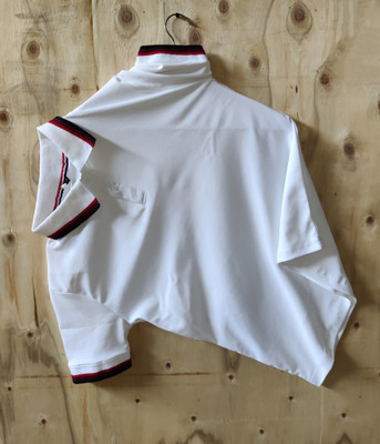 ABSTER Solid Men Polo Neck White T-Shirt