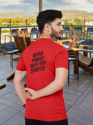 SZN Graphic Print, Solid Men Round Neck Red T-Shirt