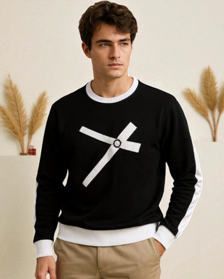 FASHIUM Printed Men Round Neck Black T-Shirt