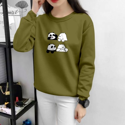 GH COLLECTION Printed Women Round Neck Green T-Shirt