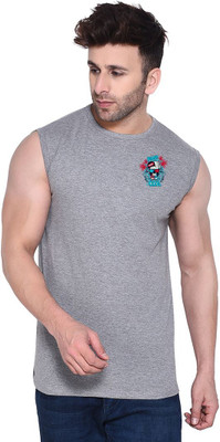BEYOU FASHION Graphic Print Men Round Neck Grey T-Shirt