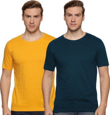 ADRO Solid Men Round Neck Dark Blue T-Shirt