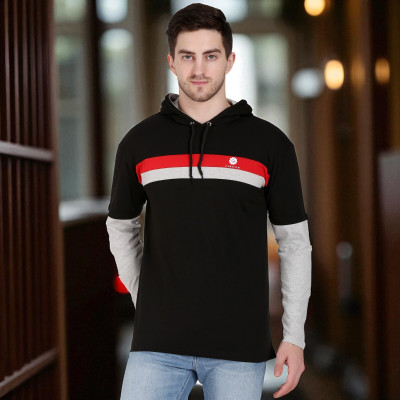Faricon Trend Colorblock Men Round Neck Multicolor T-Shirt