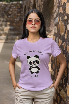 PD CLORI Graphic Print Women Round Neck Purple T-Shirt