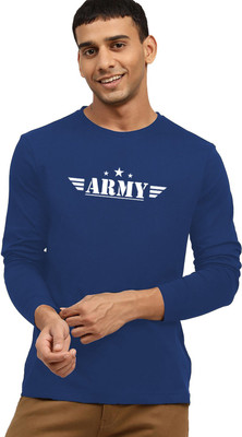 London Crew Printed Men Round Neck Navy Blue T-Shirt