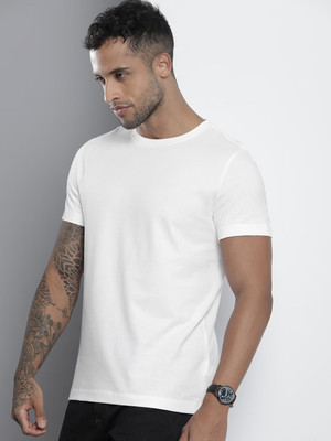 RULEDBYSUN Solid Men Round Neck White T-Shirt