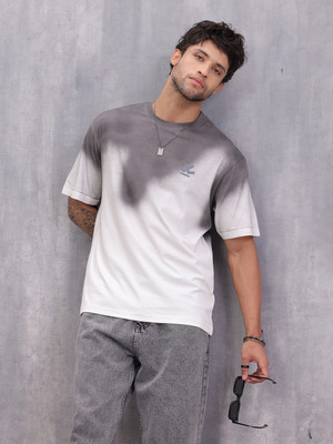 WROGN Washed Men Crew Neck White T-Shirt