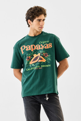 Snitch Graphic Print Men Crew Neck Green T-Shirt