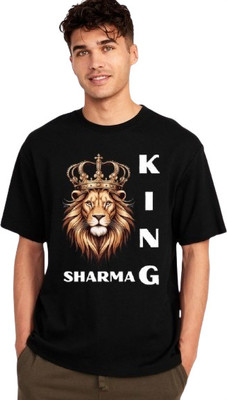 radhu fashions Printed Men Round Neck Black T-Shirt